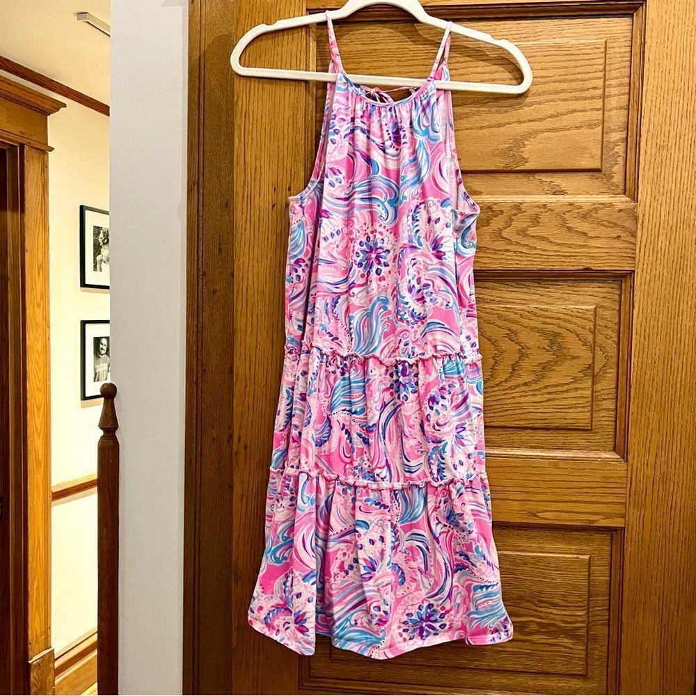Lilly Pulitzer Neon Don’t Be Jelly Evalyn Swing Dress in Prosecco Pink - Picture 10 of 11